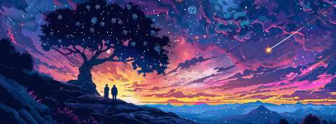 Preview for Cosmic-sunset-silhouettes-astrophotography-cover-template-d0b76