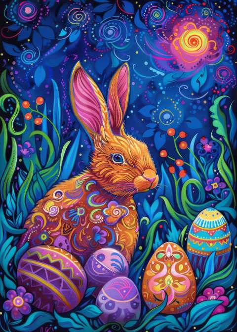 Preview for Easter-bunny-colorful-eggs-template-d24fb