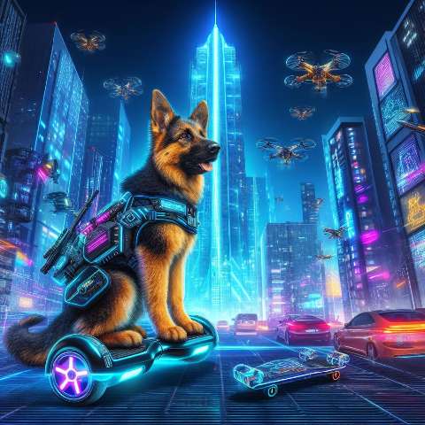 Preview for Futuristic-city-dog-hoverboard-aiold-template-5e764