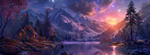 Preview for Serene-mountain-cabin-landscape-astrophotography-cover-template-c50b3