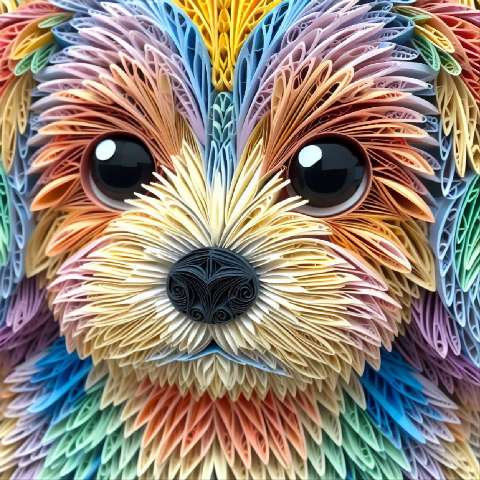 Preview for Rainbow-quilling-dog-art-aiold-template-0f7ca