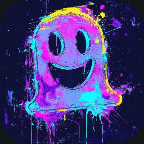 Preview for Vibrant-smiley-face-art-neon-purple-template-9f5d8
