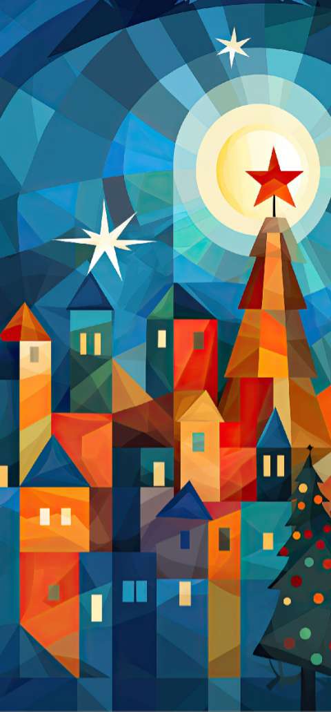 Preview for Geometric-christmas-village-christmas-phone-template-8e6bb