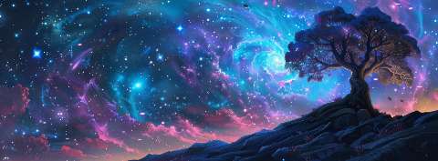 Preview for Cosmic-landscape-with-tree-astrophotography-cover-template-06017