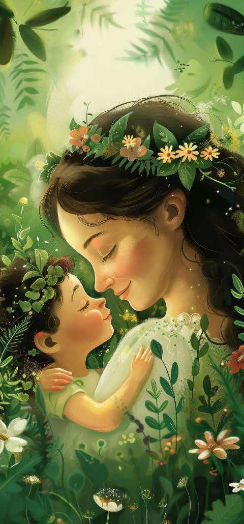 Preview for Mother-child-nature-embrace-mothers-day-template-92fd9