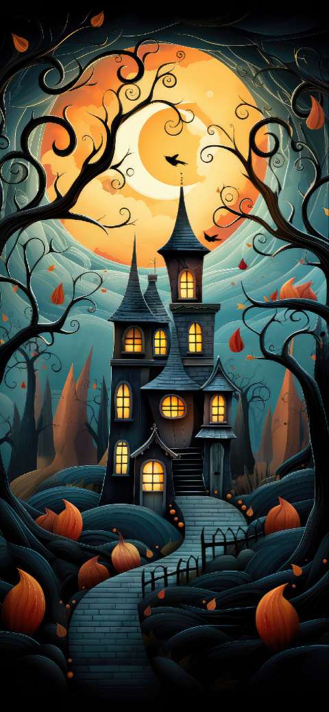 Preview for Halloween-haunted-mansion-illustration-halloween-phone-template-7270c