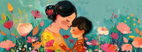 Preview for Mother-child-floral-garden-mothers-day-template-0cc02