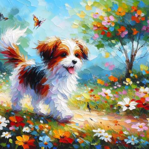 Preview for Colorful-dog-in-flower-field-aiold-template-e7a5b
