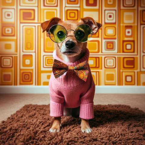 Preview for Stylish-dog-retro-setting-aifashion-template-c7318