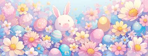 Preview for Easter-bunny-floral-garden-easter-facebook-template-679a1