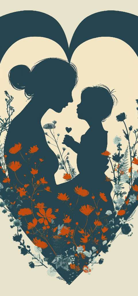 Preview for Mother-child-silhouette-art-mothers-day-template-705c1