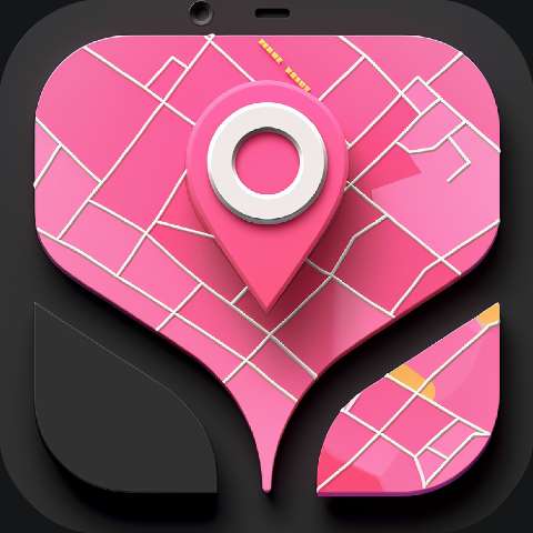 Preview for Pink-map-navigation-icon-maps-app-template-f67a3