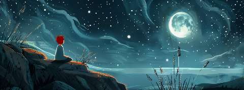 Preview for Moonlit-contemplation-scene-astrophotography-cover-template-6e1a7