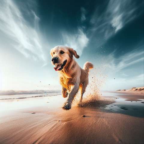 Preview for Dog-running-on-beach-aiold-template-70636