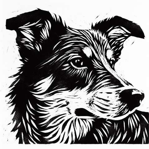 Preview for Linocut-dog-portrait-art-aiold-template-4e534