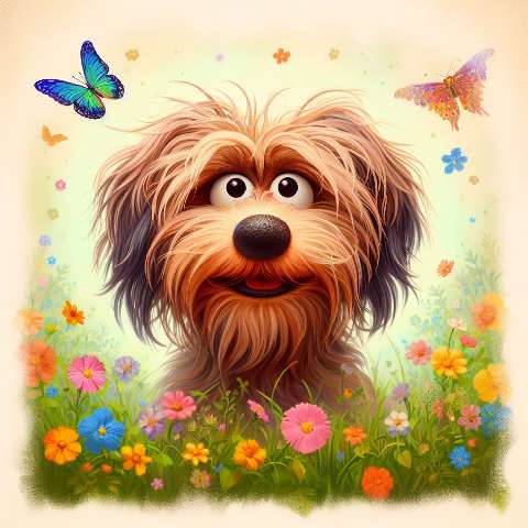 Preview for Whimsical-dog-among-flowers-aiold-template-0ba86