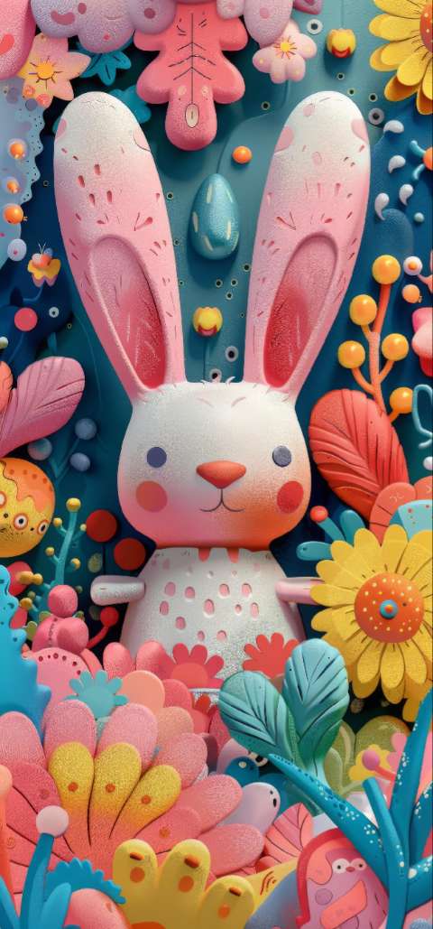 Preview for Easter-bunny-garden-scene-easter-phone-template-0c72d