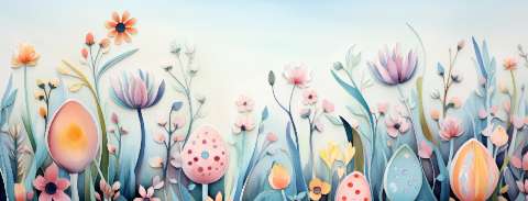 Preview for Easter-floral-background-easter-facebook-template-357b6