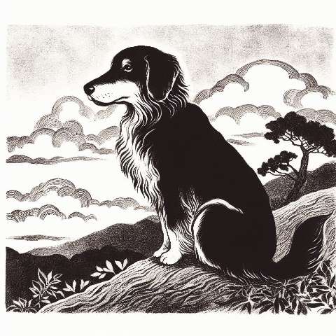 Preview for Serene-dog-hill-illustration-aiold-template-a7b4f