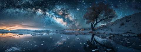 Preview for Serene-winter-night-sky-astrophotography-cover-template-29edb