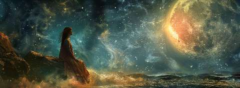 Preview for Serene-woman-celestial-body-astrophotography-cover-template-db428