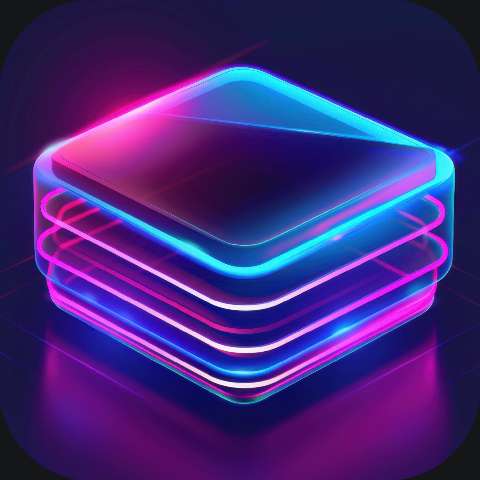 Preview for Neon-stacked-square-design-neon-purple-template-0396f