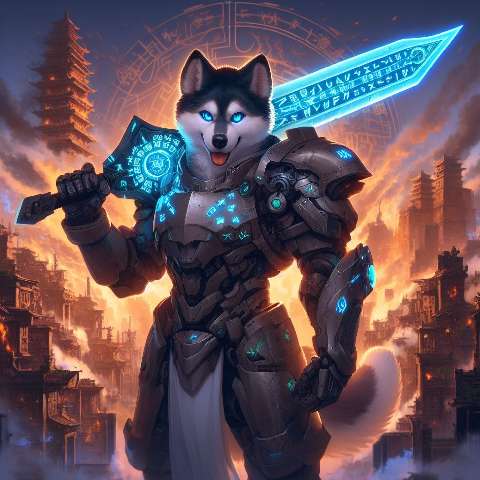Preview for Cyberpunk-husky-warrior-art-aiold-template-15af1