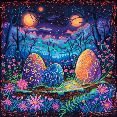 Preview for Easter-eggs-fantasy-landscape-template-1ca8c