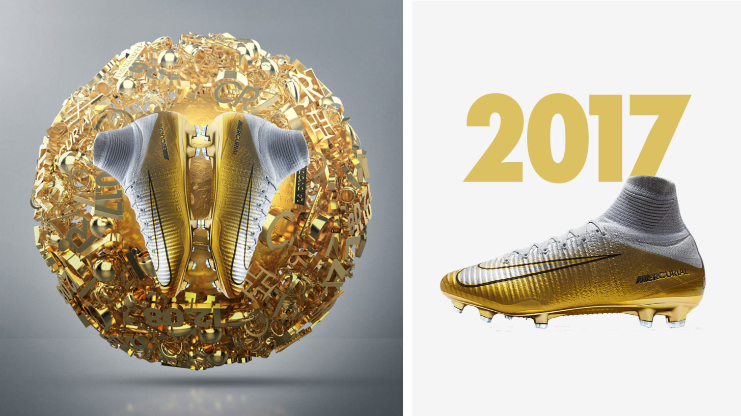 ronaldo boots gold