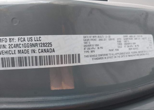 2022 CHRYSLER PACIFICA(VIN: 2C4RC1GG9NR128225