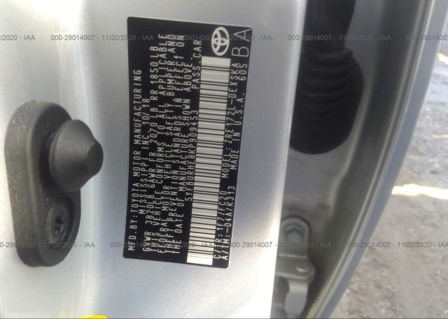 5YFBURHE8KP909453 2019 TOYOTA COROLLA