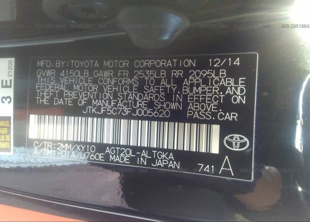 JTKJF5C73FJ005620 2015 SCION TC