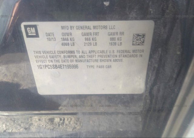 1G1PC5SB4E7195996 2014 CHEVROLET CRUZE