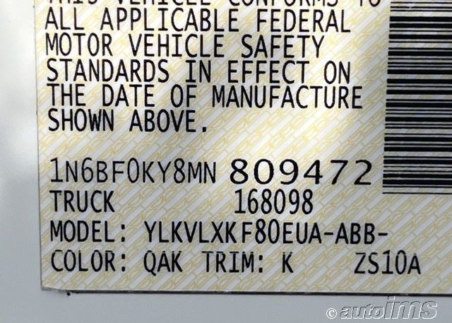 2021 NISSAN NV CARGO(VIN: 1N6BF0KY8MN809472
