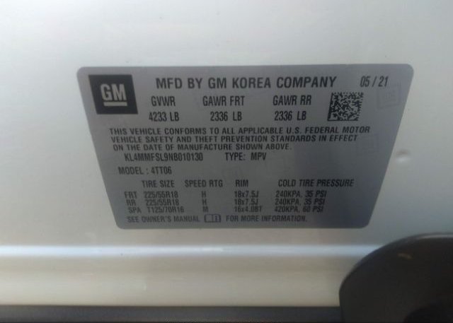 2022 BUICK ENCORE GX VIN: KL4MMFSL9NB010130