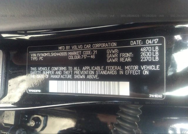 YV140MTL5H2440935 2017 VOLVO S60
