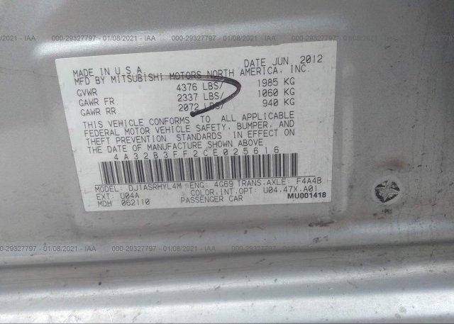 4A32B3FF2CE025616 2012 MITSUBISHI GALANT