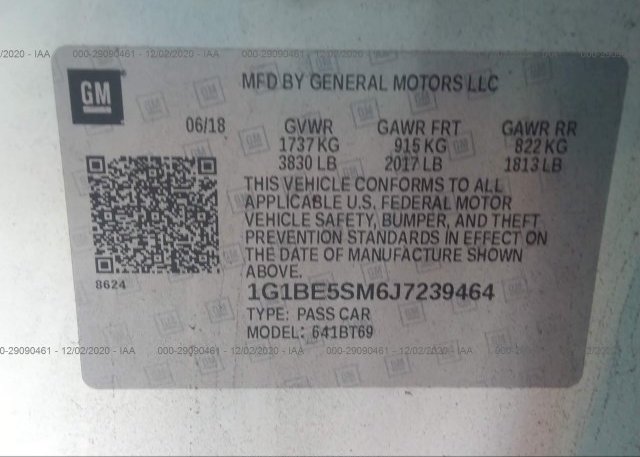 1G1BE5SM6J7239464 2018 CHEVROLET CRUZE