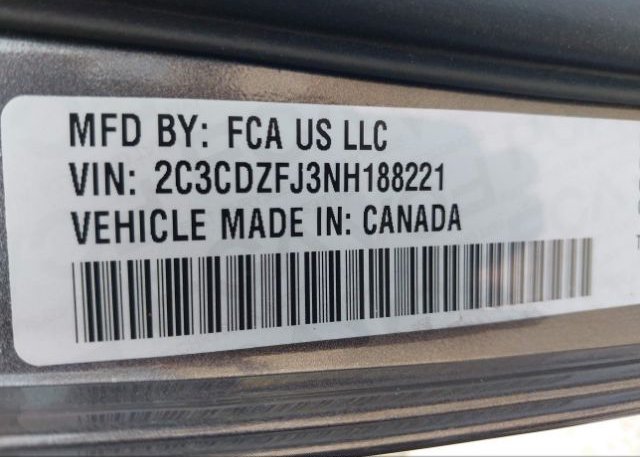 2022 DODGE CHALLENGER(VIN: 2C3CDZFJ3NH188221
