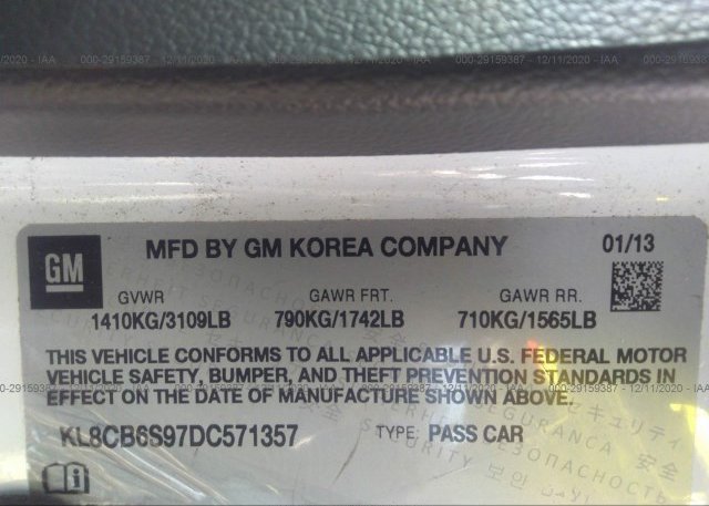 KL8CB6S97DC571357 2013 CHEVROLET SPARK