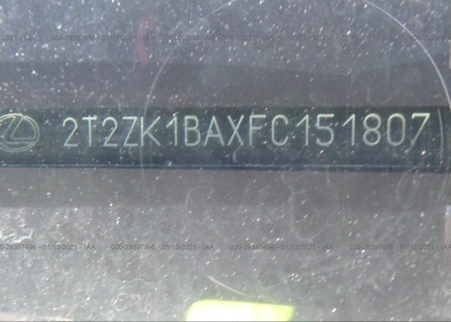2T2ZK1BAXFC151807 2015 LEXUS RX 350
