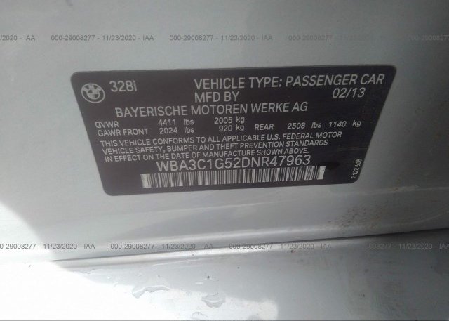 WBA3C1G52DNR47963 2013 BMW 3 SERIES