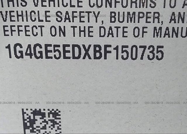 1G4GE5EDXBF150735 2011 BUICK LACROSSE