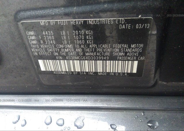 4S3BMCG6XD3039949 2013 SUBARU LEGACY