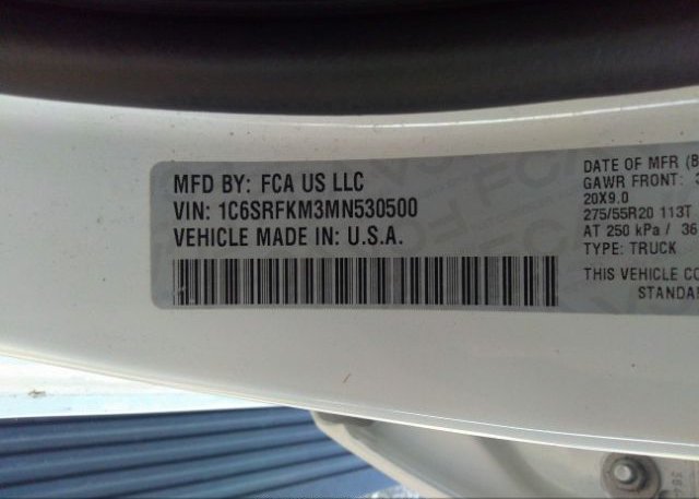 2021 RAM 1500(VIN: 1C6SRFKM3MN530500