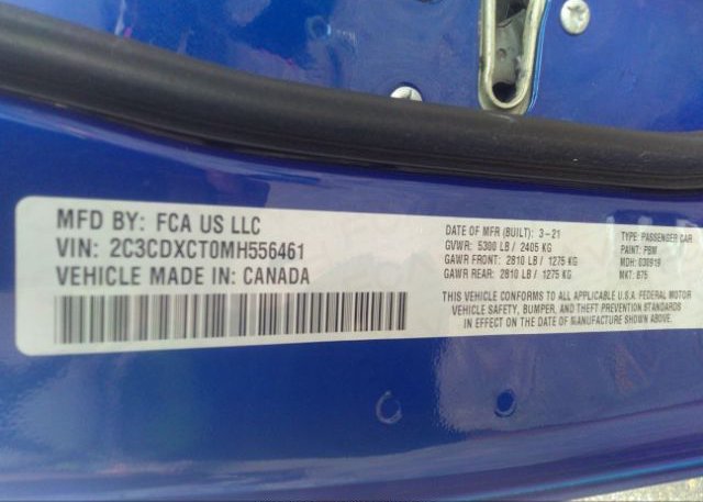 2021 DODGE CHARGER(VIN: 2C3CDXCT0MH556461