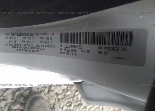 1C3CCCAB0FN531298 2015 CHRYSLER 200