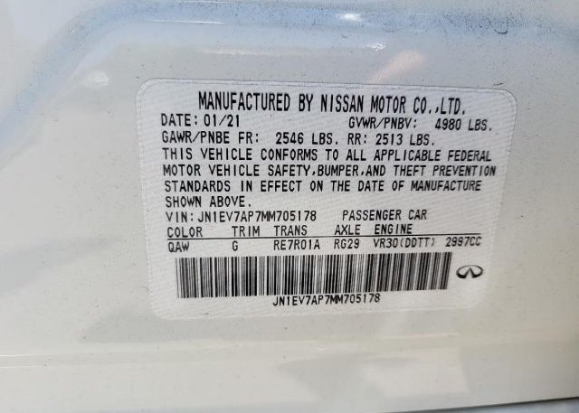 2021 INFINITI Q50(VIN: JN1EV7AP7MM705178