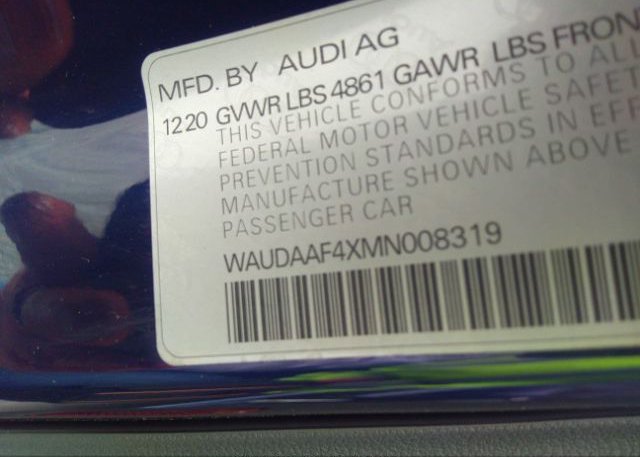 2021 AUDI A4 SEDAN(VIN: WAUDAAF4XMN008319