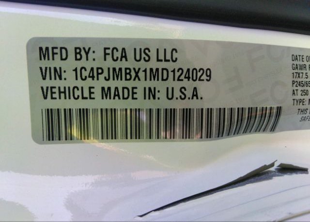 2021 JEEP CHEROKEE(VIN: 1C4PJMBX1MD124029